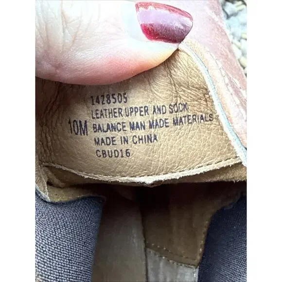 Sofft Brown Boot Women’s 10 Distressed Leather SELBY Chelsea Pull On Block Low - Picture 11 of 14